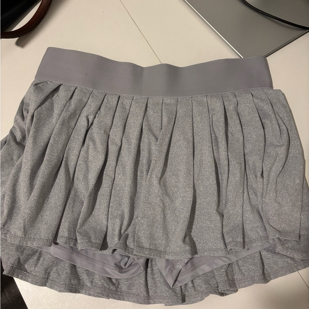 Light Gray Pleated Mini Skirt
